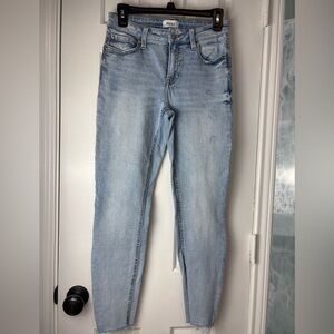Pistola Arielle Skinny Jeans Size 28 Light Wash Raw Hem Stretch Denim